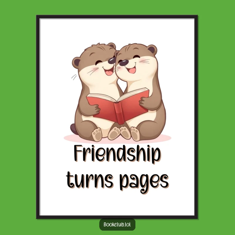 Funny Otter Digital Art: Instant Friendship Vibes, Perfect Printable