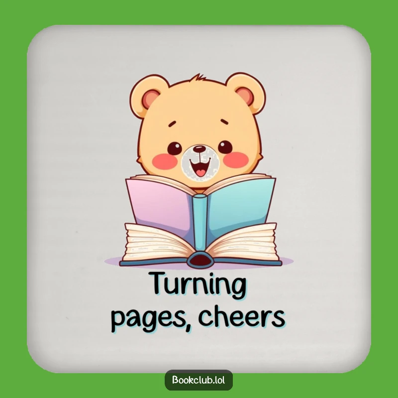 Funny Bear Cub Coaster: Protect Furniture with Reading Charm
