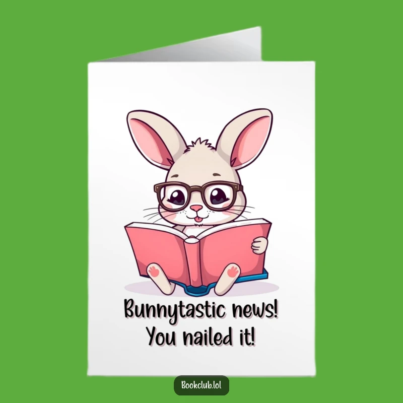 Free Congrats Card: Wise Rabbit Reading, Humorous Downloadable Celebration